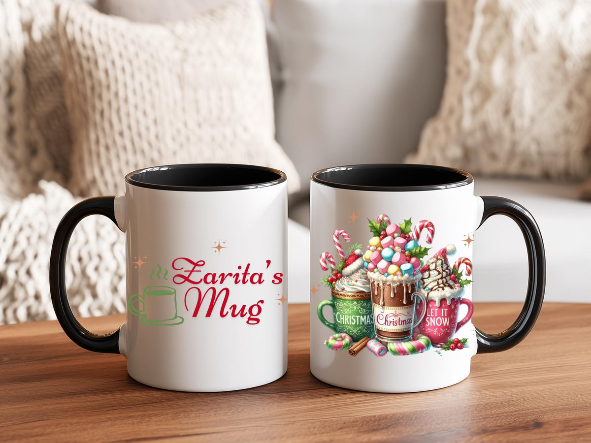 Personalized Christmas Mug, Festive Holiday Cup, Custom Name Gift