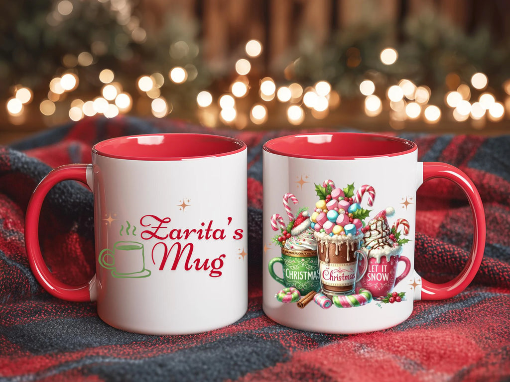 Personalized Christmas Mug, Festive Holiday Cup, Custom Name Gift