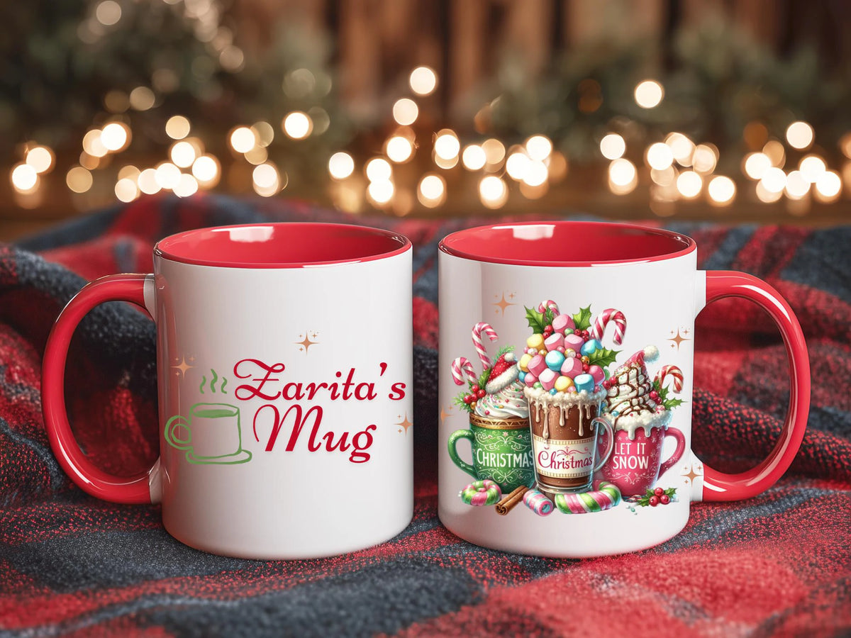 Personalized Christmas Mug, Festive Holiday Cup, Custom Name Gift