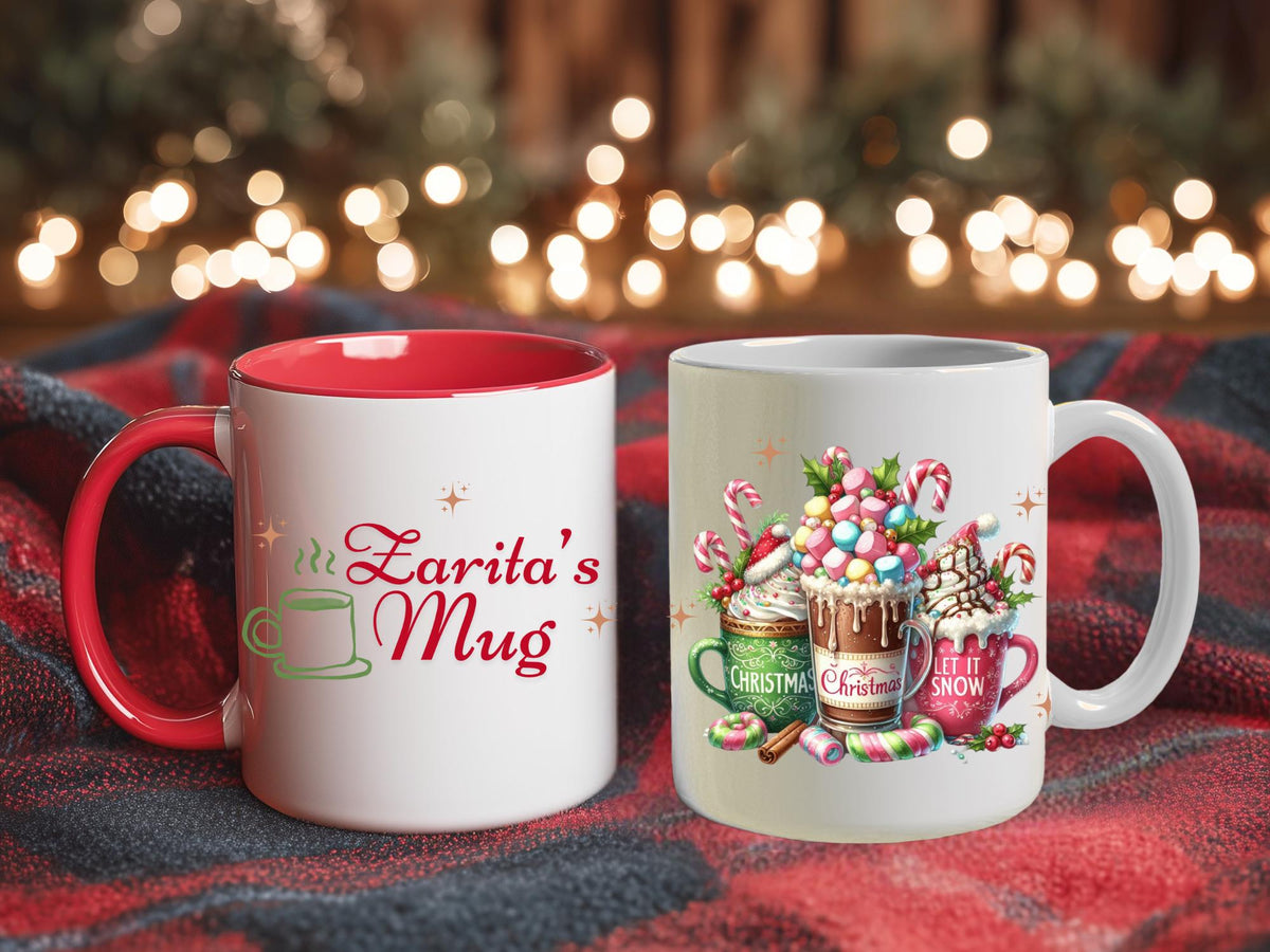 Personalized Christmas Mug, Festive Holiday Cup, Custom Name Gift