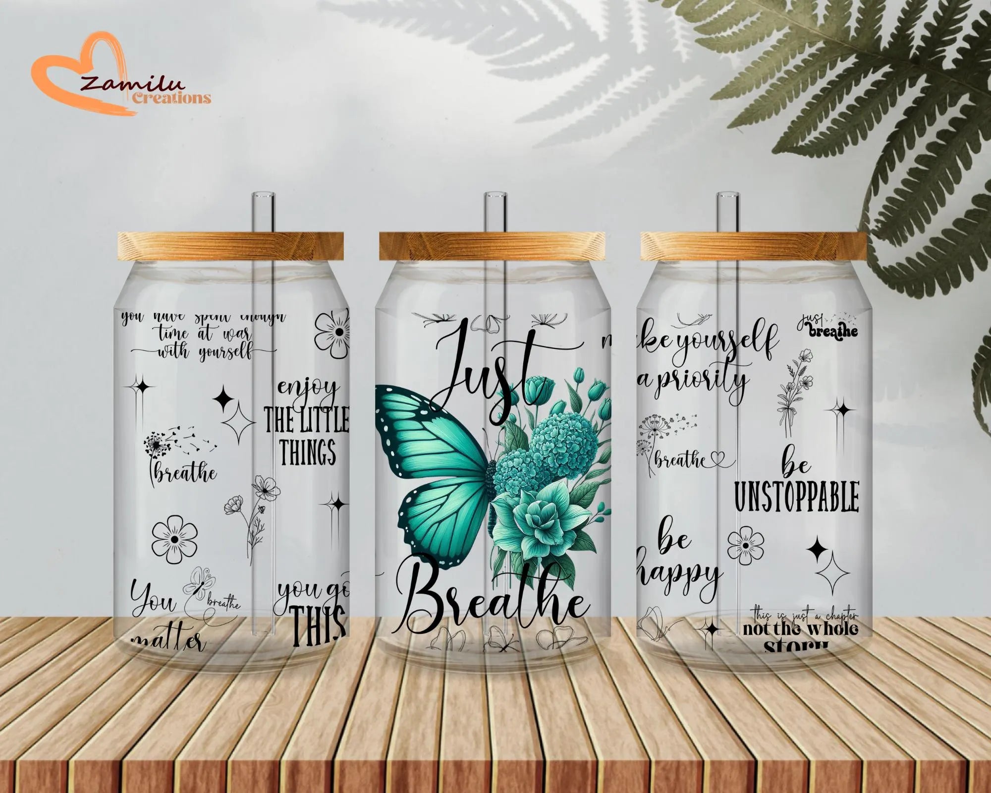 Because your mind deserves kindness too 🤍 16 Oz Glass Cup. Custom Clear or Frosted Glass CUP