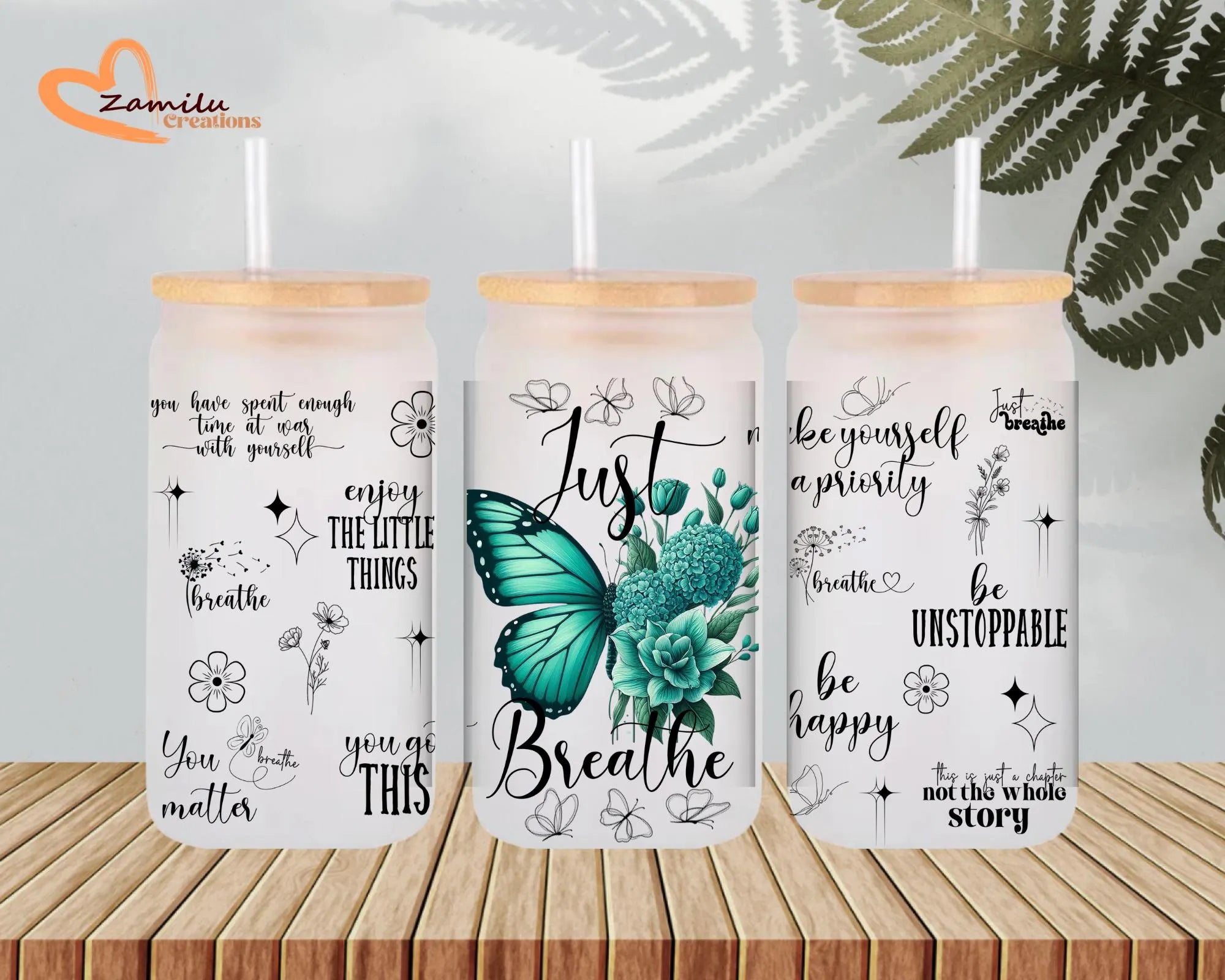 Because your mind deserves kindness too 🤍 16 Oz Glass Cup. Custom Clear or Frosted Glass CUP