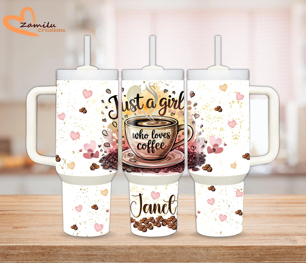 Personalized floral heart coffee tumbler with handle and straw
Custom tumbler gift for mom with pink hearts design
Aesthetic coffee tumbler with handle and sunflower charm
Personalized teacher appreciation tumbler gift
Cute custom coffee cup with lid and reusable straw