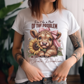 Vintage Cow T-Shirt – “Be the Whole Problem” Sunflower Graphic Tee