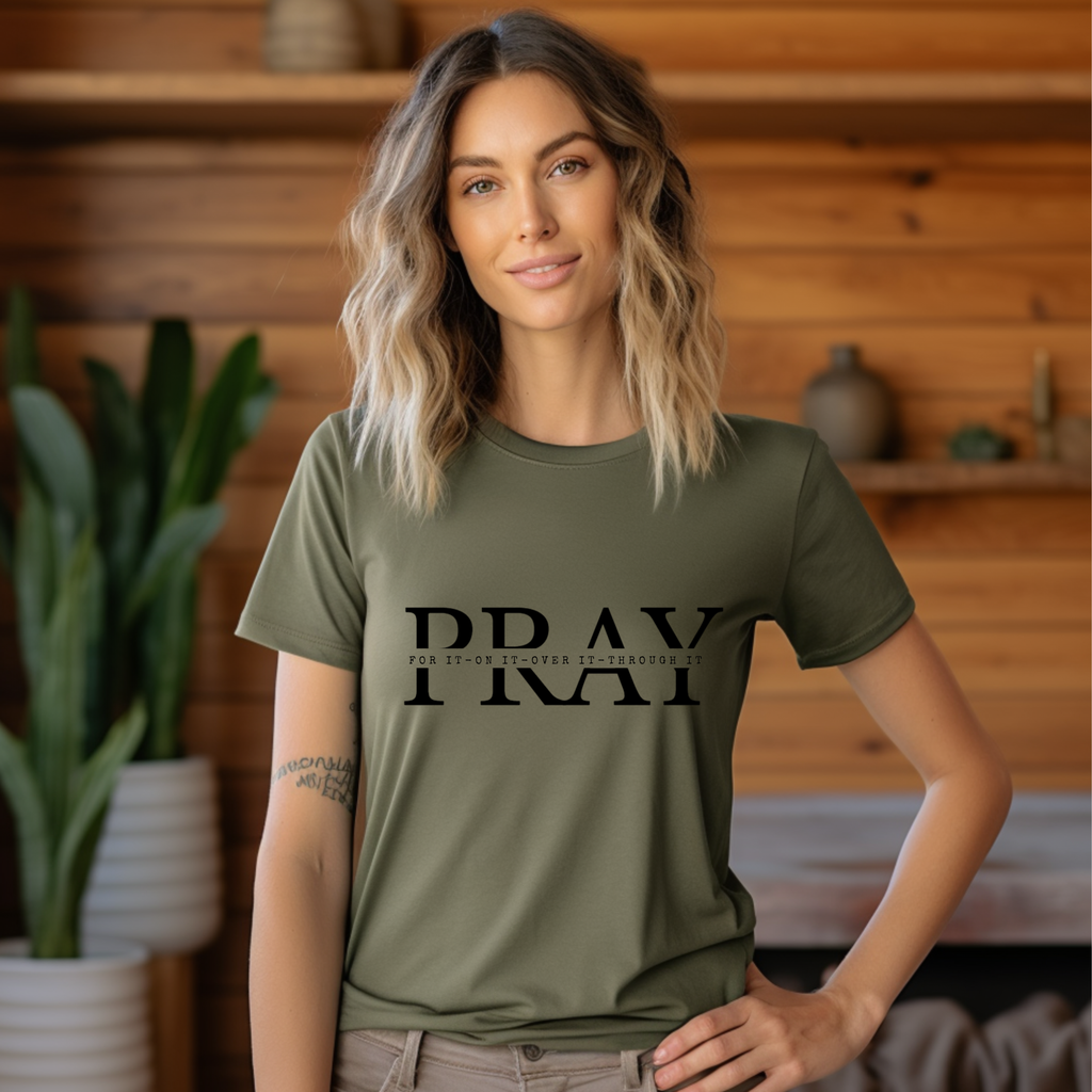 PRAY Christian Faith T-Shirt – Inspirational Religious Shirt, Faith Based Graphic Tee