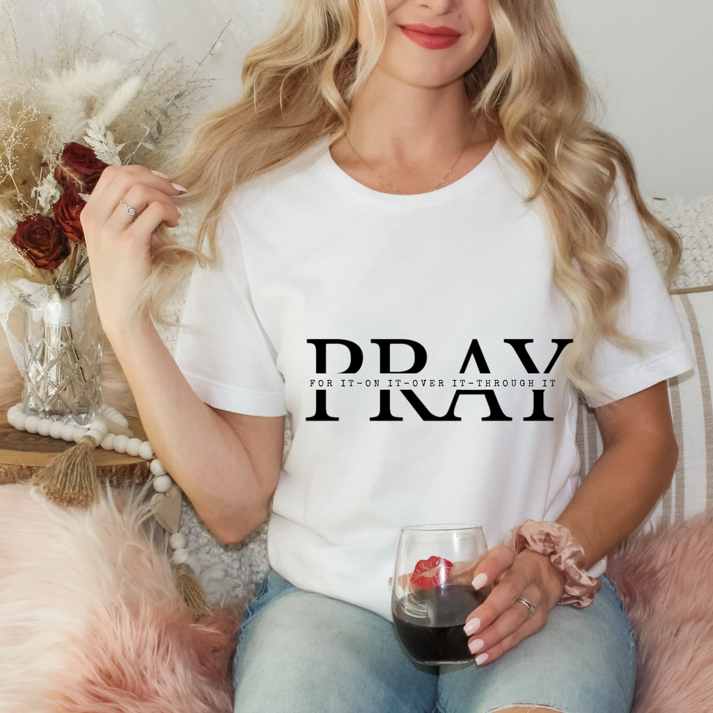 PRAY Christian Faith T-Shirt – Inspirational Religious Shirt, Faith Based Graphic Tee