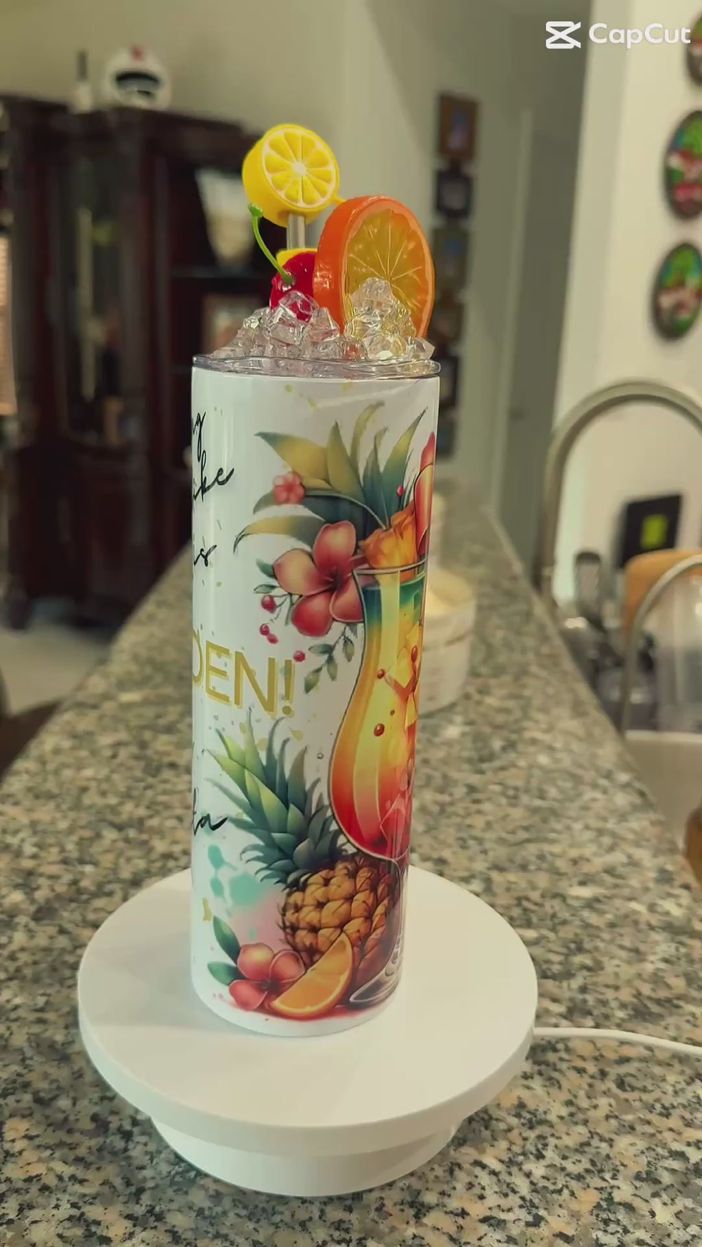 Personalized Tropical Cocktail Tumbler with Name | Summer Drink Cup | Birthday Gift for Her | Custom Vacation Tumbler | 20oz&nbsp;