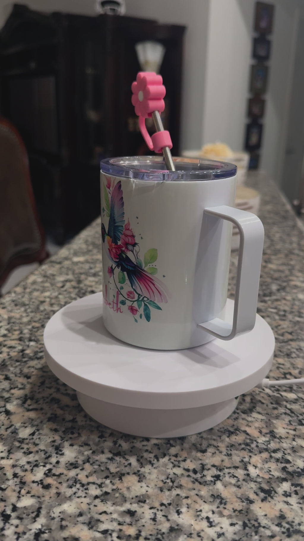 Personalized Floral & Butterfly Stainless Steel Mug – 16 oz Custom Name Mug